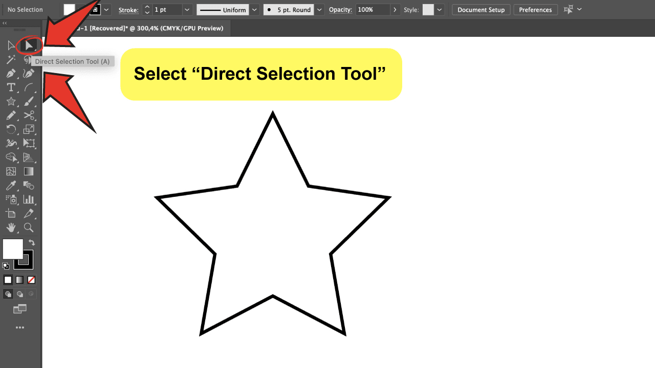 Move Anchor Points-in Illustrator Step 1