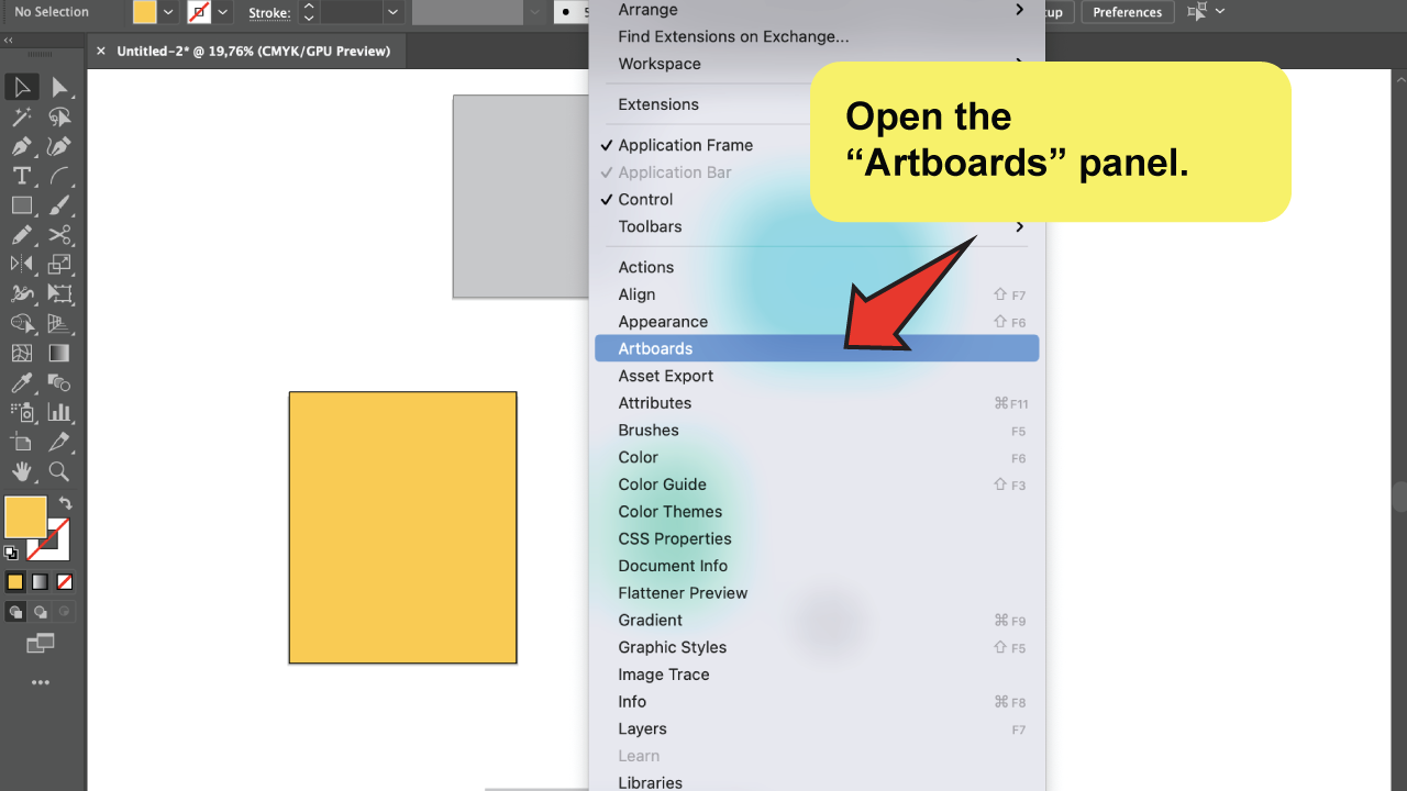 Rearrange artboards in Illustrator Step 2