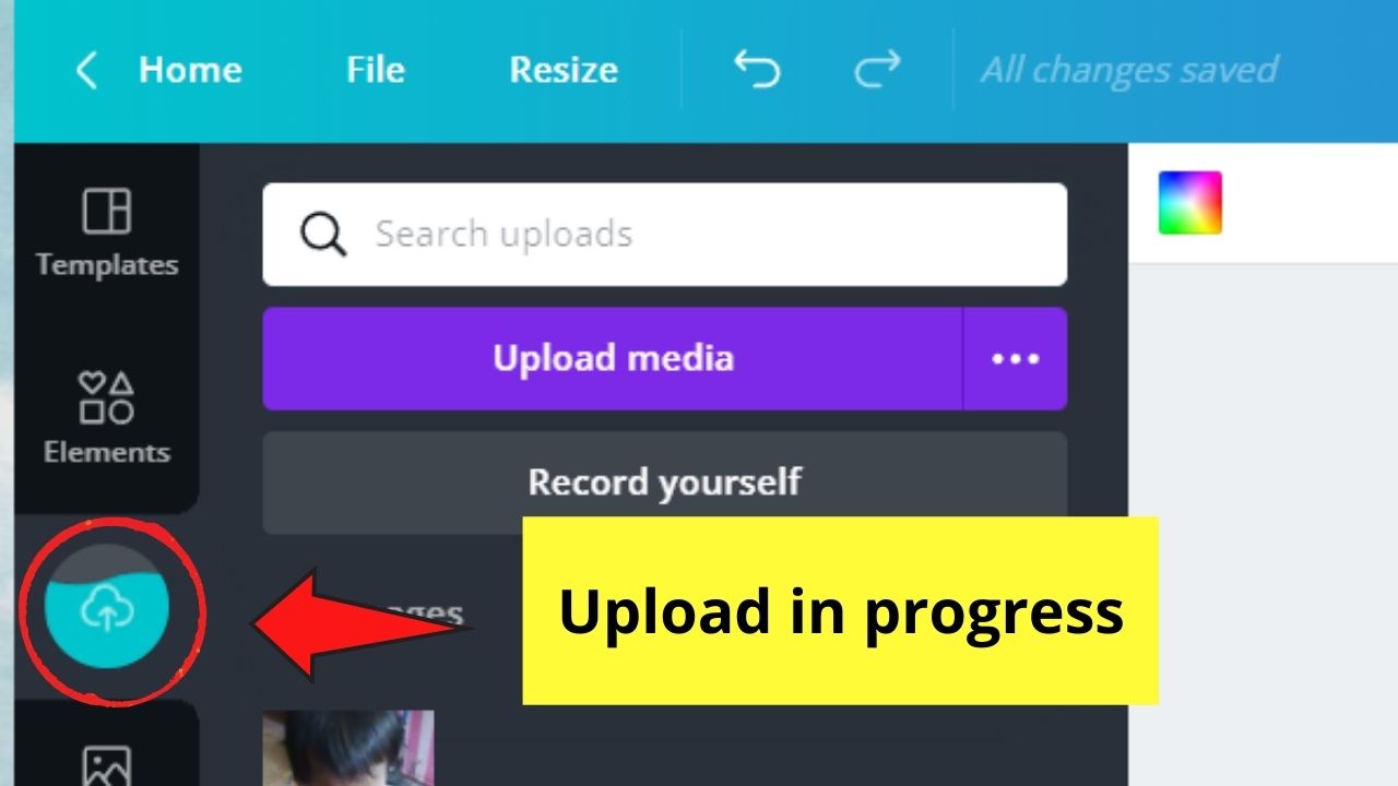Upload progress