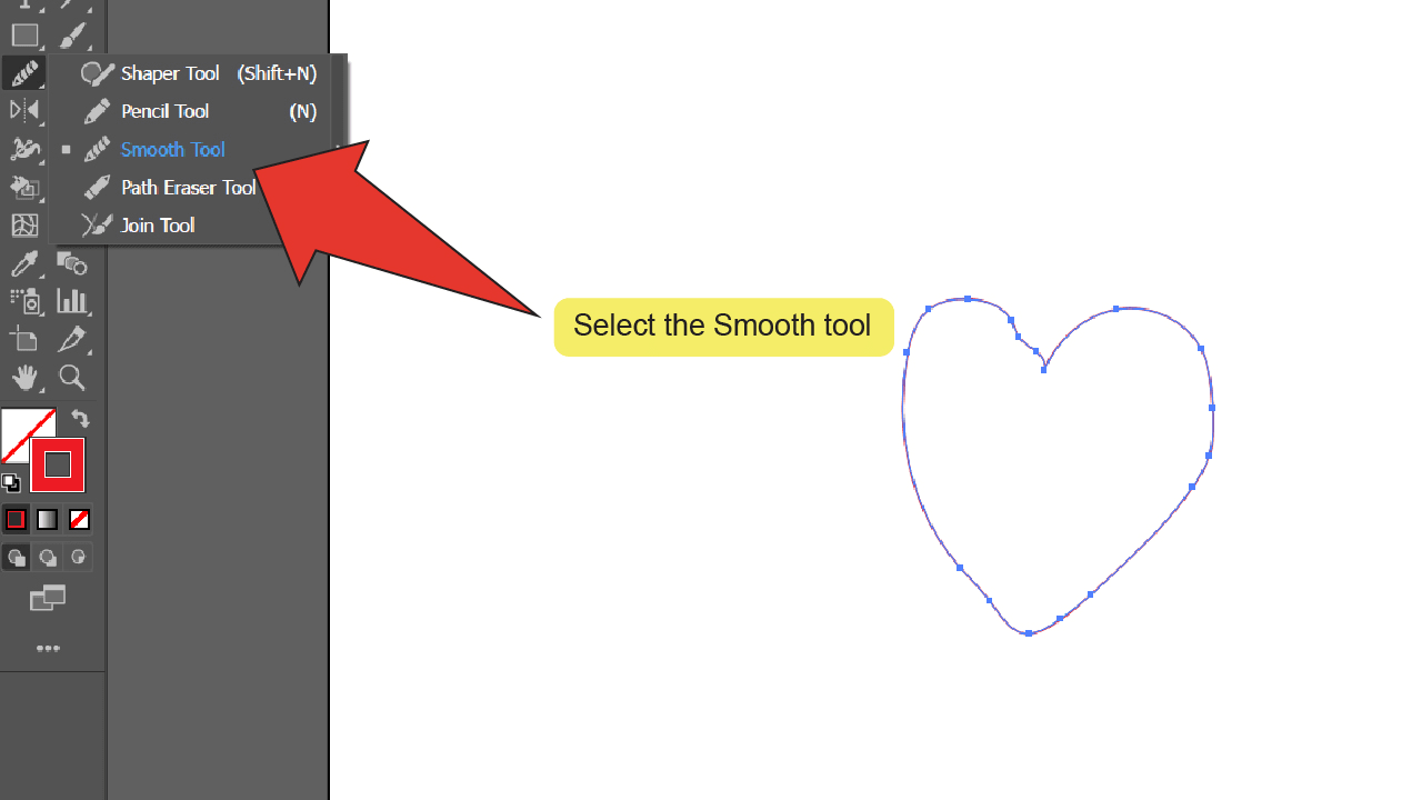 How To Make A Heart In Illustrator Using The Pencil Tool Step 6