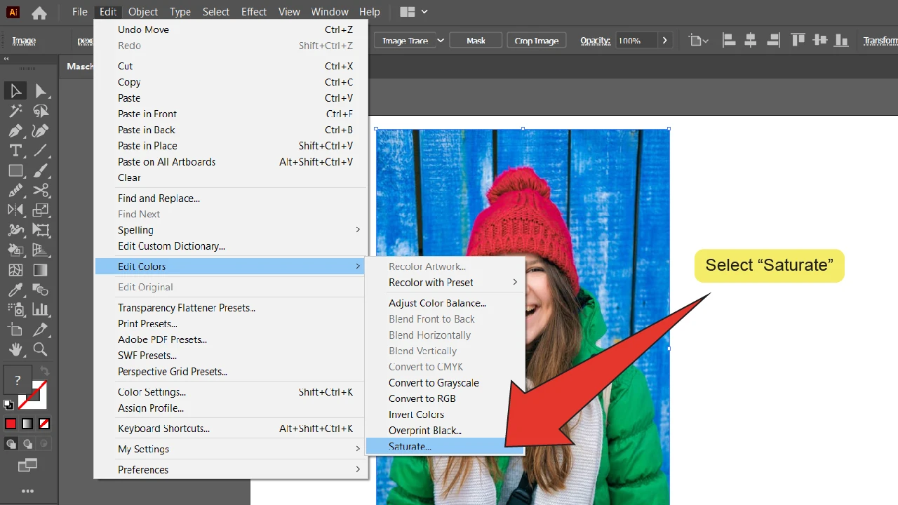 How To Desaturate An Image In Illustrator Step 5
