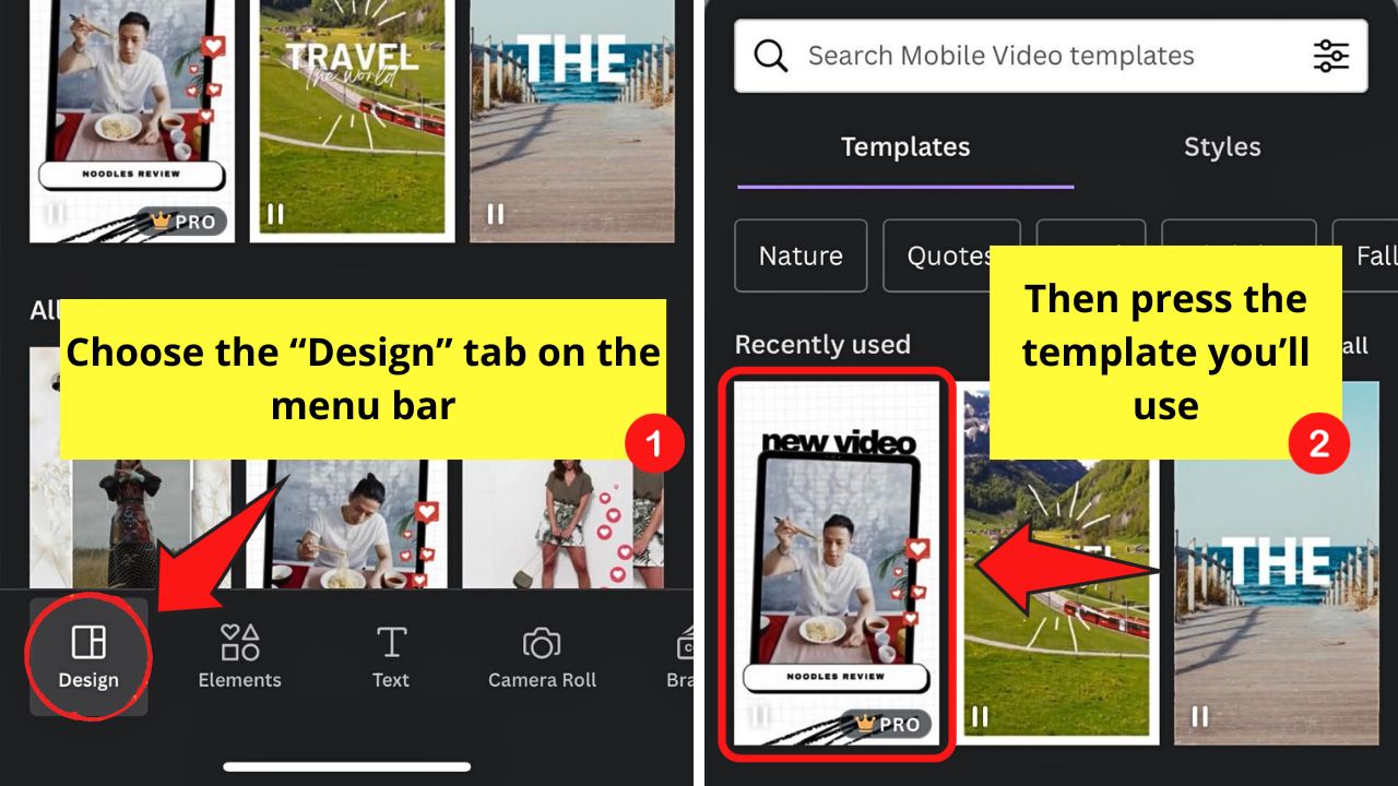 How to Add Music in Canva Mobile App Step 1