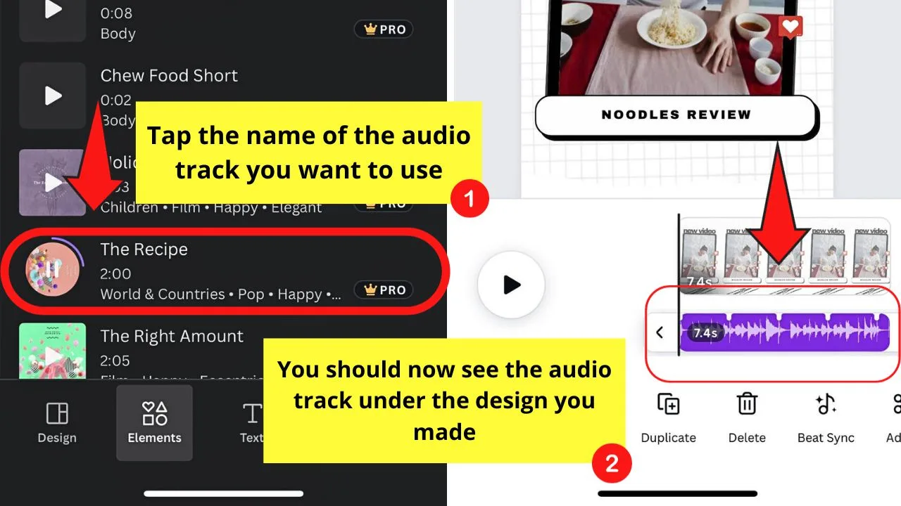 How to Add Music in Canva Mobile App Step 5