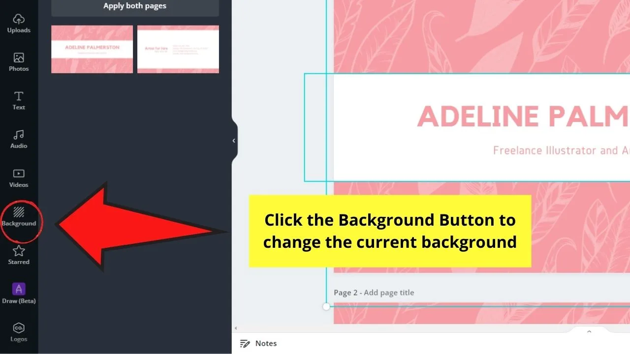 How to Create Business Cards in Canva Step 3.2