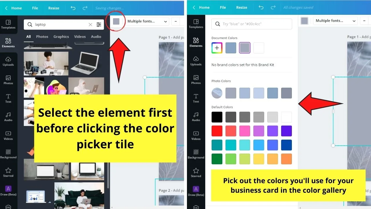 How to Create Business Cards in Canva Step 5