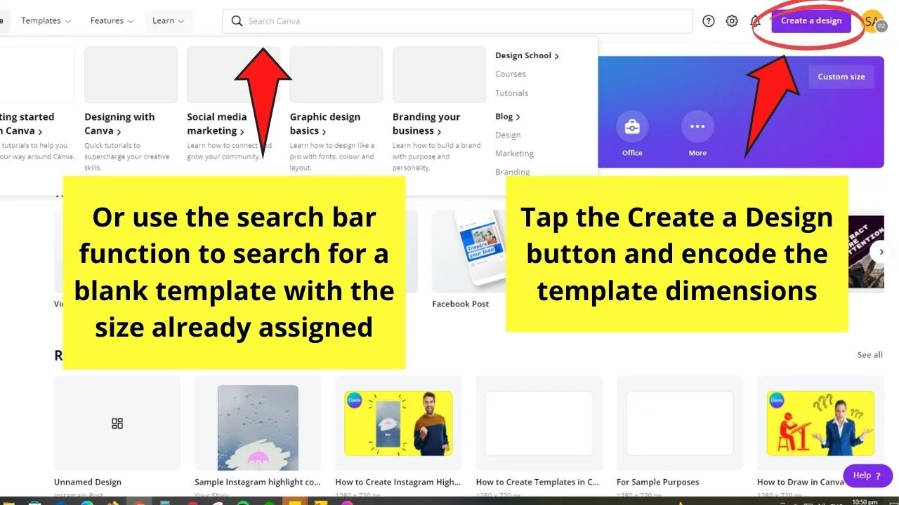 How to Create Templates in Canva Step 1
