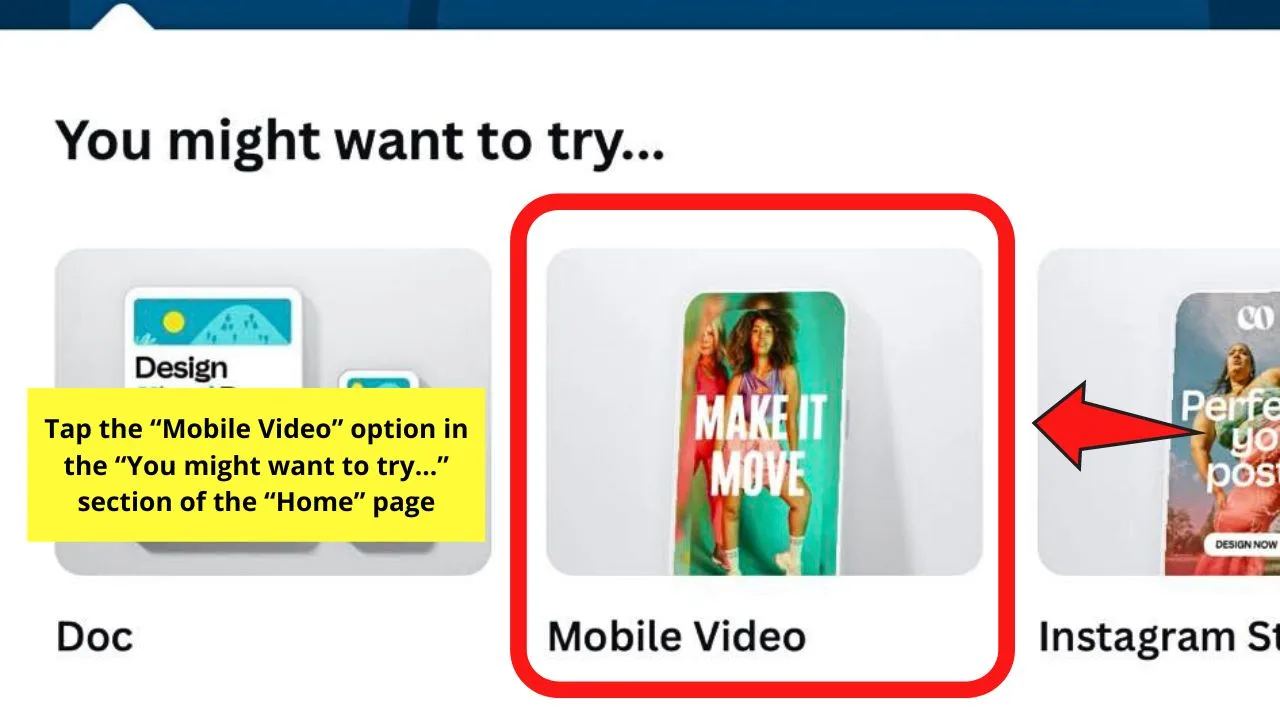 How to Make a Video on the Canva App with Templates Step 1