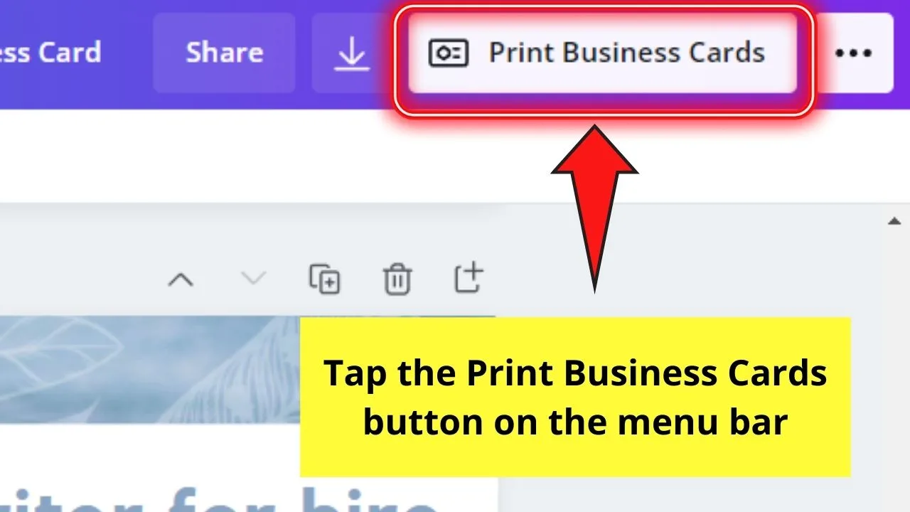 How to Print Business Cards in Canva through Canva Print Step 1