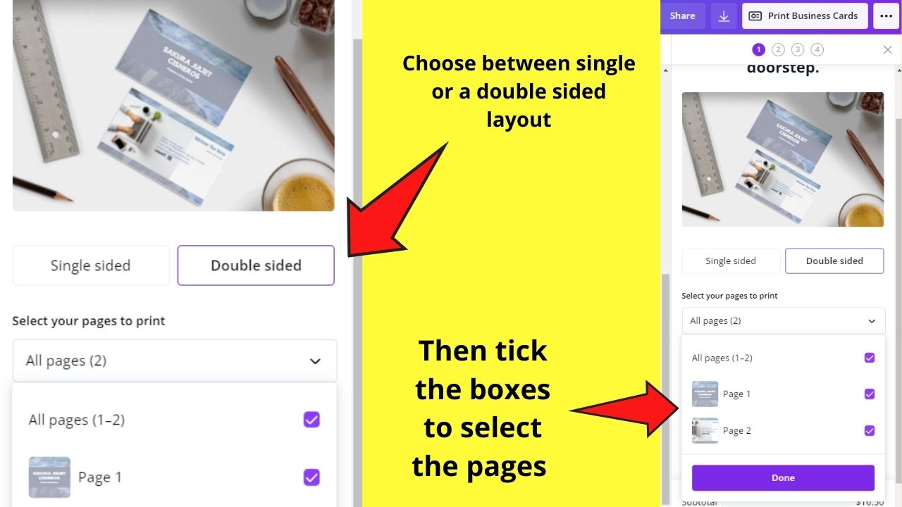 How to Print Business Cards in Canva through Canva Print Step 2