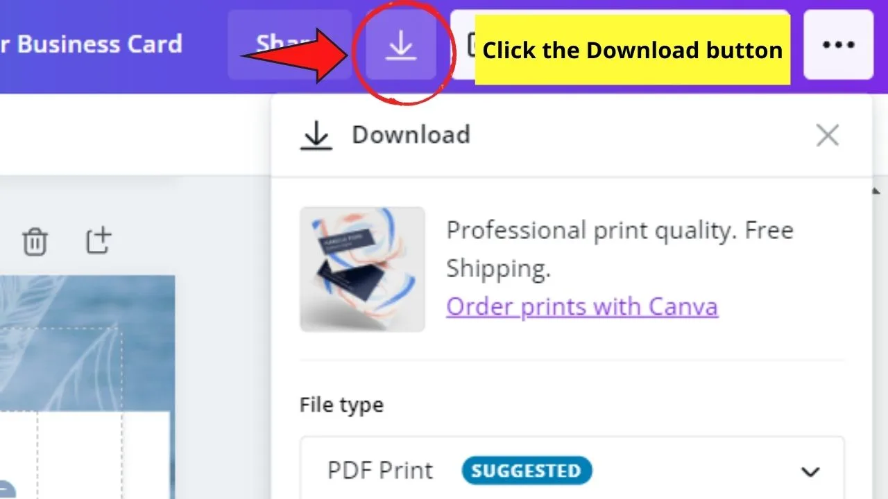 How to Print Business Cards in Canva through Personal Printer Step 4