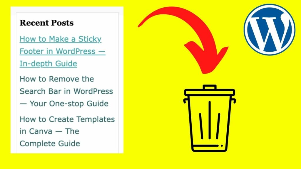 How To Remove Recent Posts From Wordpress Page