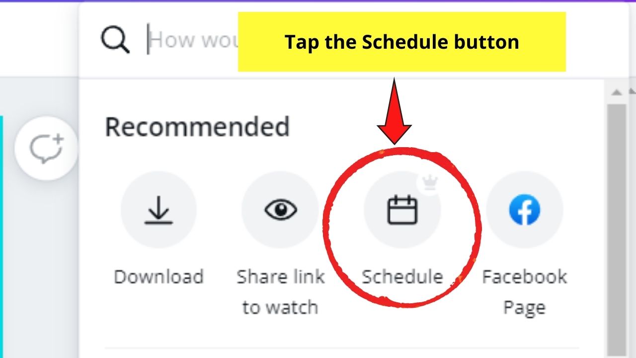 How to Schedule your Social Media Posts Directly From Canva Editor Page Step 2