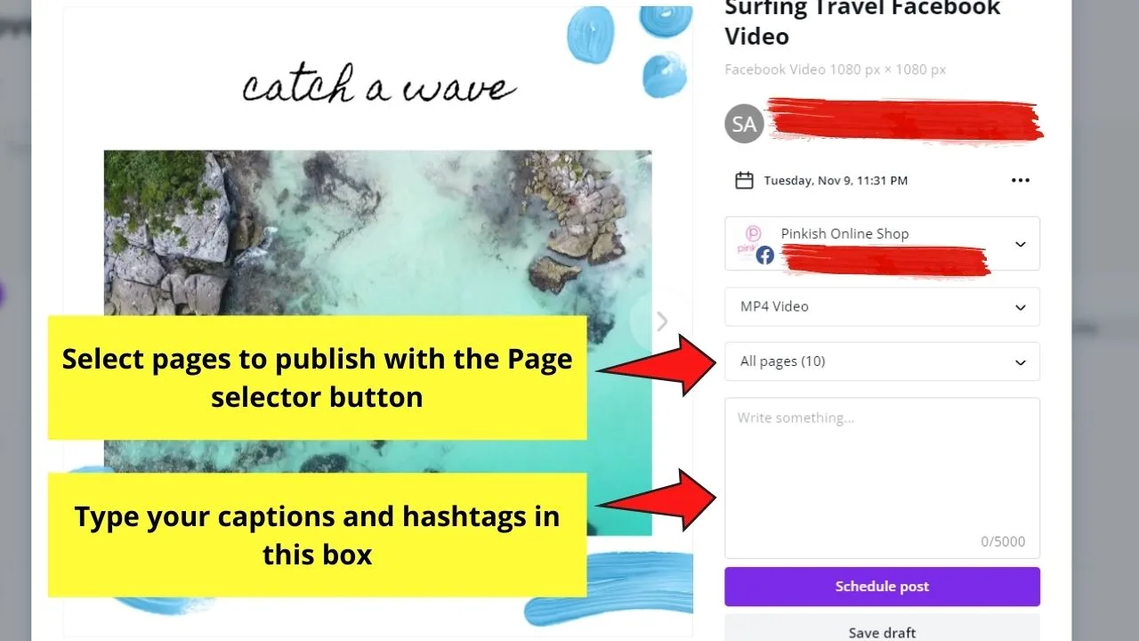 How to Schedule your Social Media Posts Directly From Canva Homepage Step 6