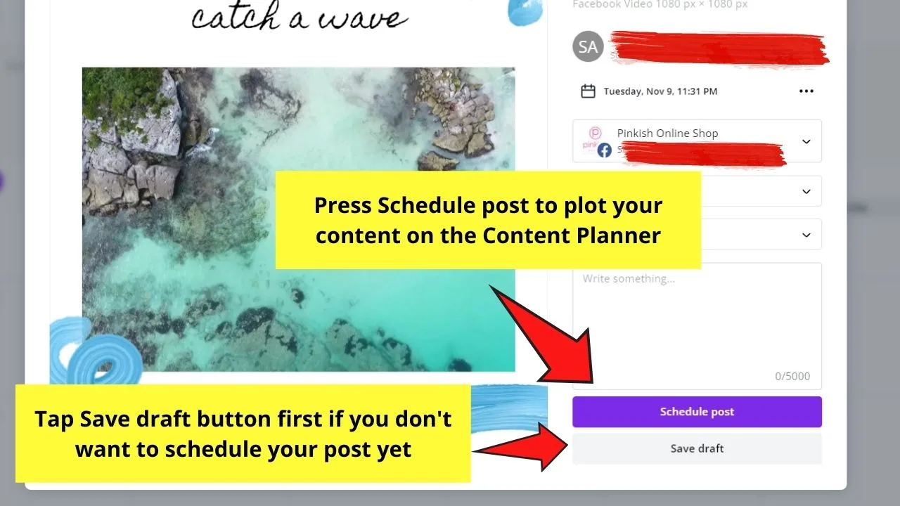 How to Schedule your Social Media Posts Directly From Canva Homepage Step 7
