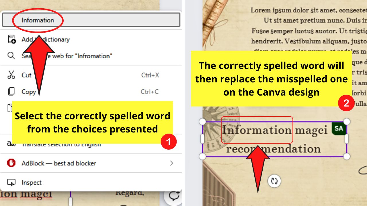How to Spell Check in Canva Using Microsoft Edge Spell Check Step 7