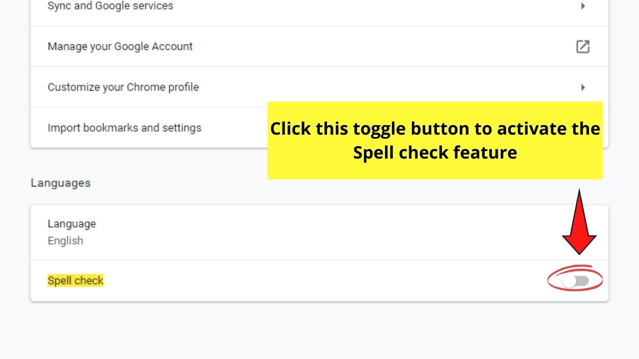 How to Spell Check on Canva Chrome Settings Activation Step 4
