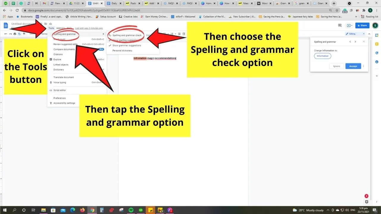 How to Spell Check on Canva Word Processing Programs Step 4