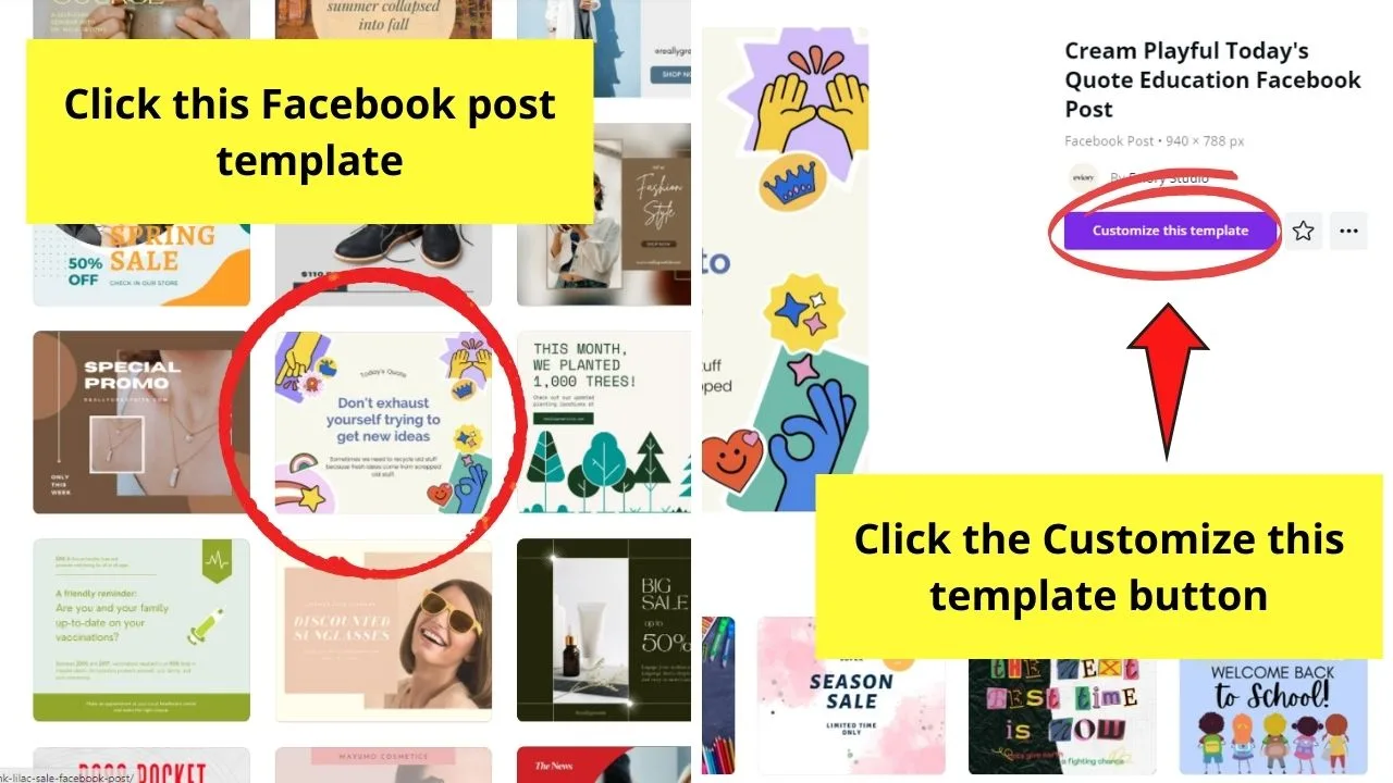 How to Use Canva for Facebook Creating Facebook Posts Step 2