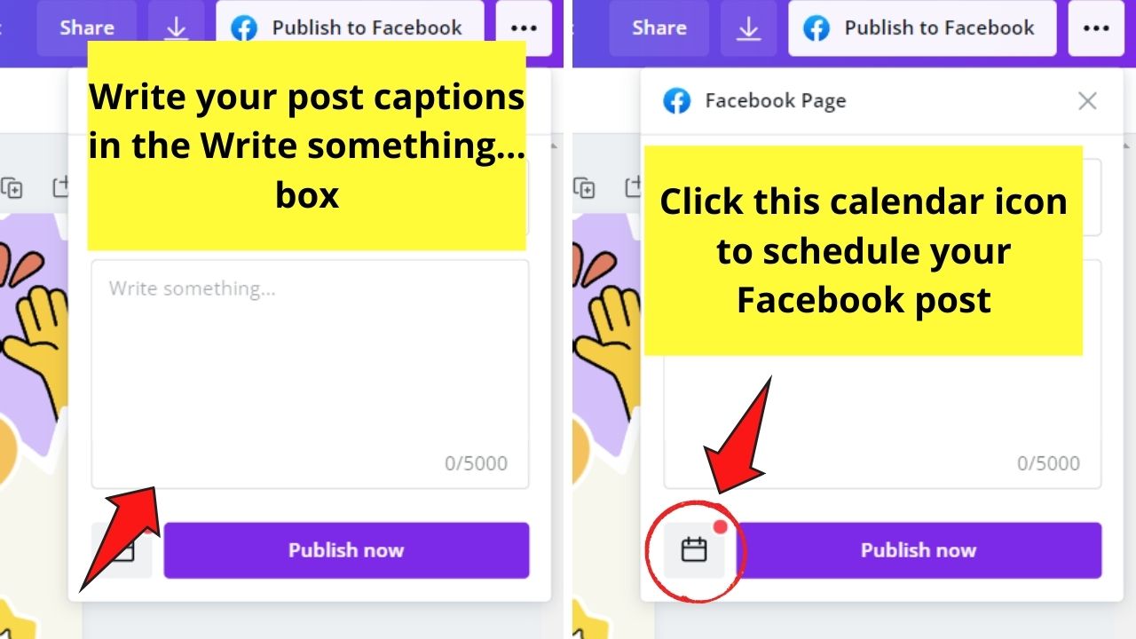 How to Use Canva for Facebook Scheduling Posts Step 3