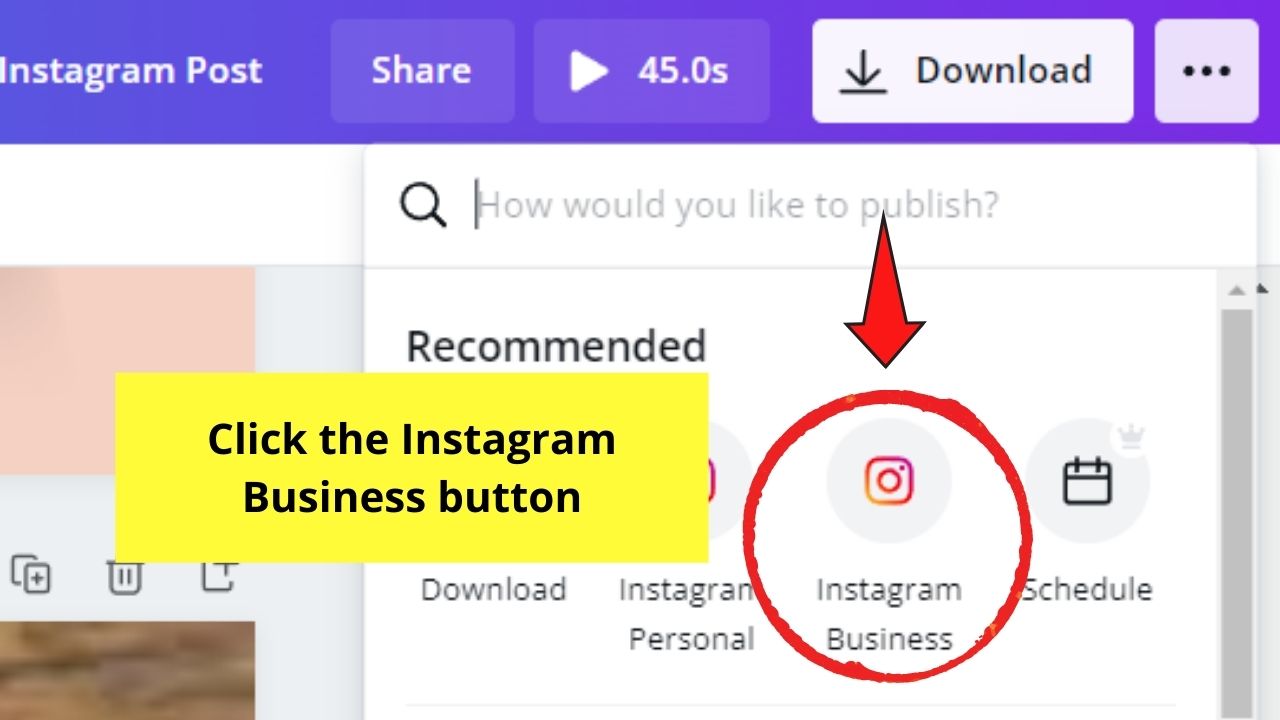 How to Use Canva for Instagram Publishing Now Step 2