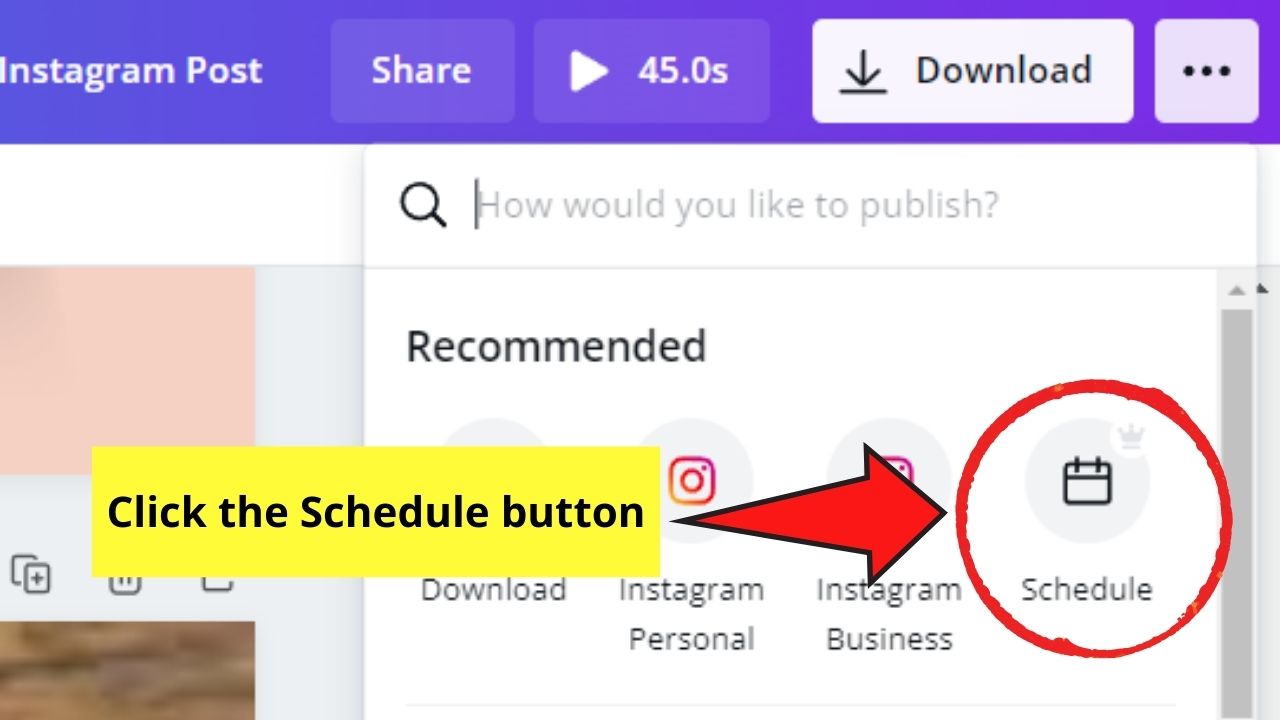 How to Use Canva for Instagram Scheduling Posts Step 2