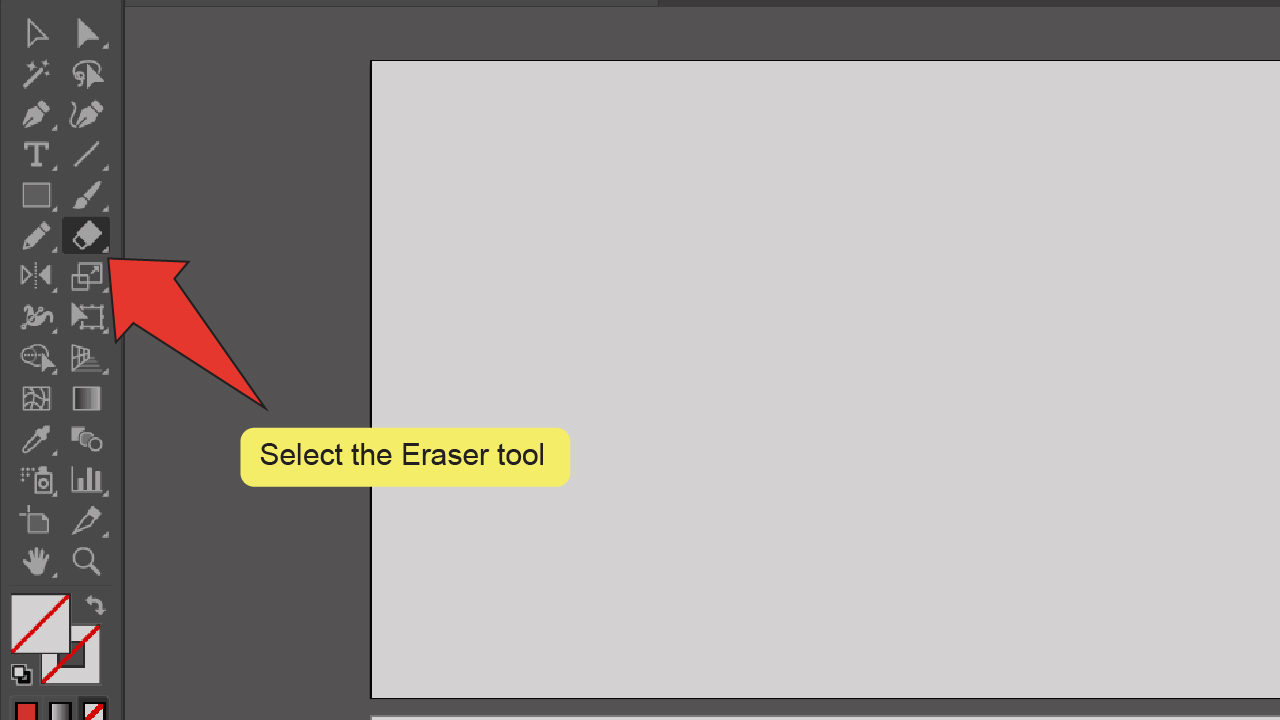 adobe illustrator eraser tool has outline