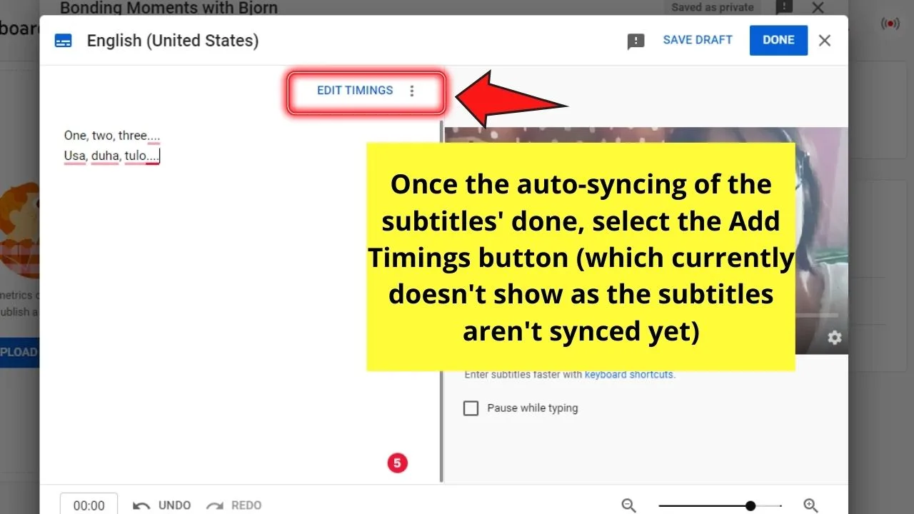 How to Add Closed Captions to Your YouTube Videos Pasting and Syncing Video Transcript Step 3