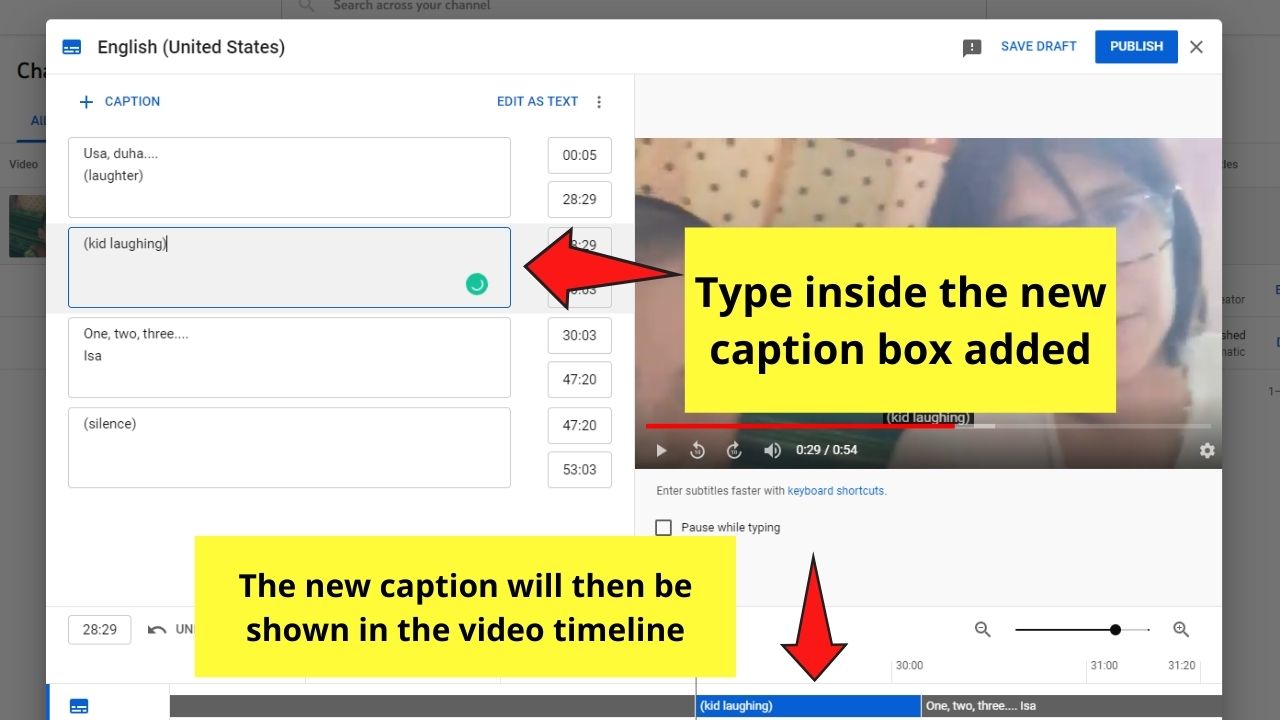 How to Add Closed Captions to Your YouTube Videos Pasting and Syncing Video Transcript Step 5.2