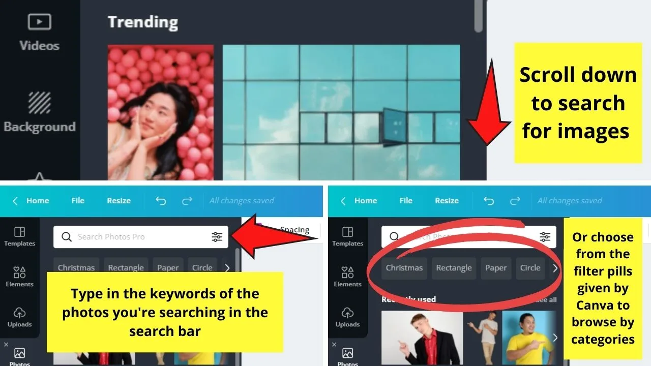 How to Add Photos to Canva through the Gallery Step 2.1