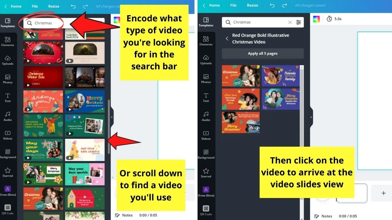 How to Add Video Transitions in Canva Step 3.1