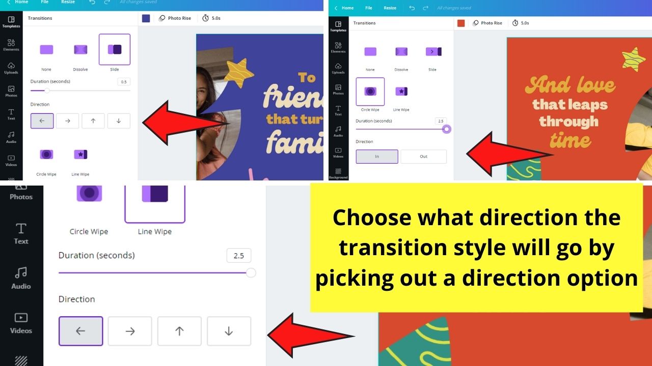How to Add Video Transitions in Canva Step 7.2