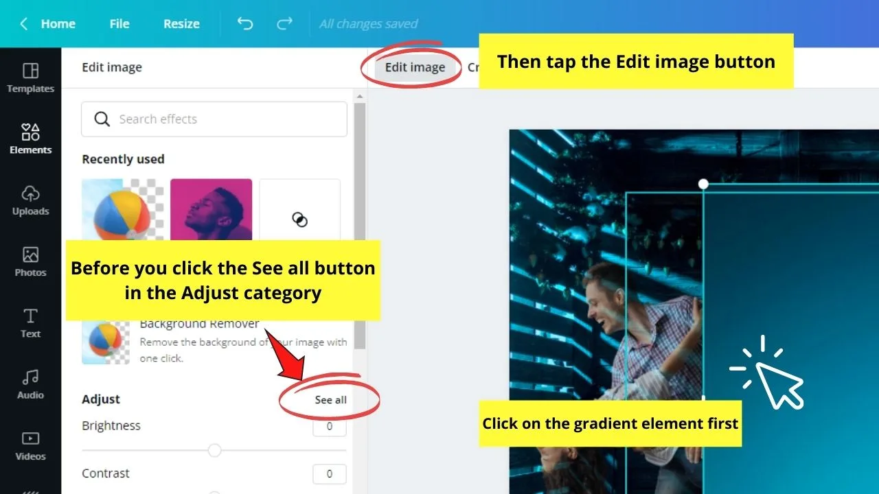 How to Blend Photos in Canva Step 7.1