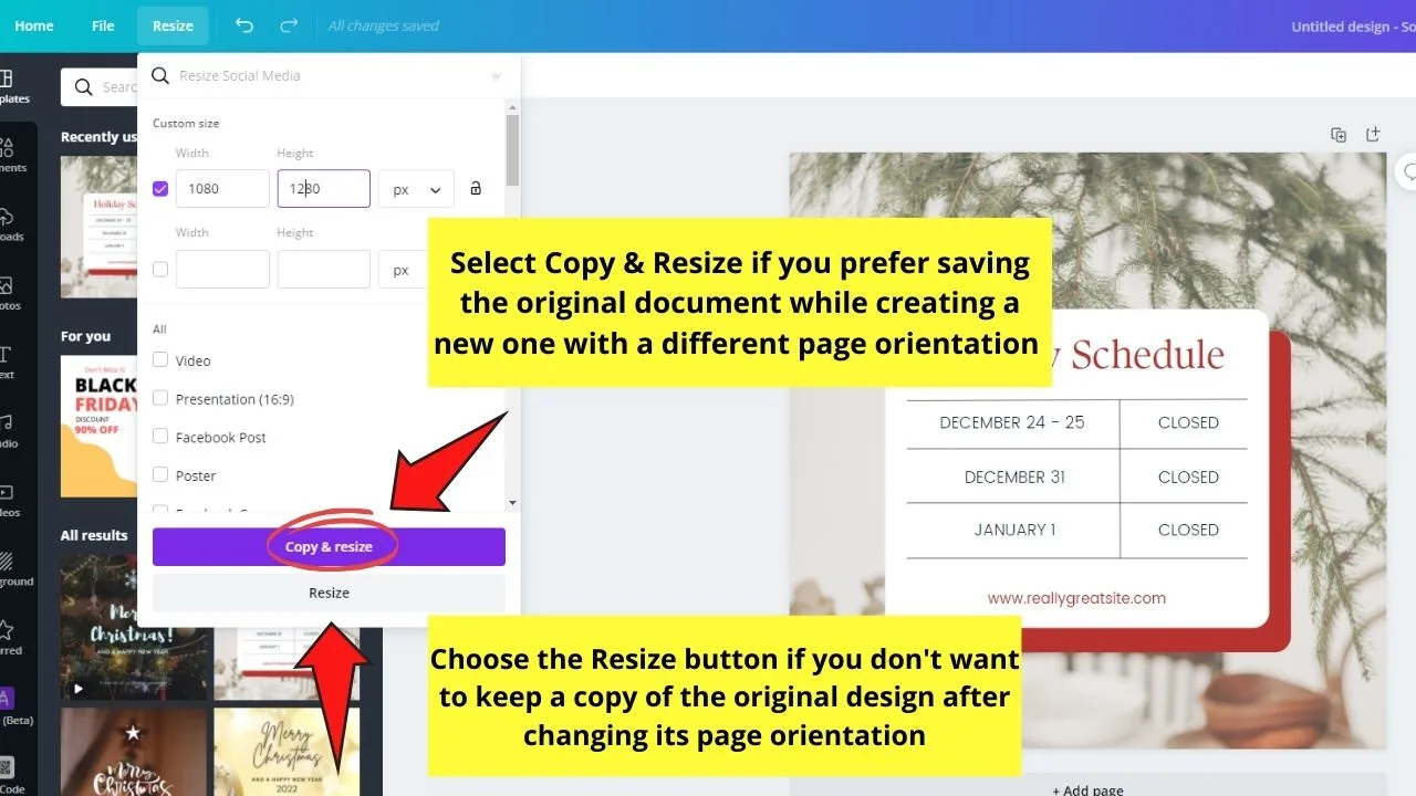 How to Change Page Orientation in Canva Step 4