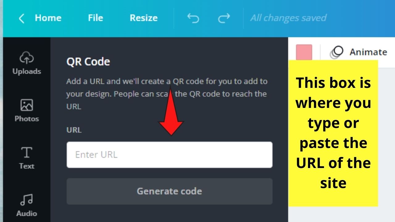 How to Create a QR Code in Canva Step 4.1