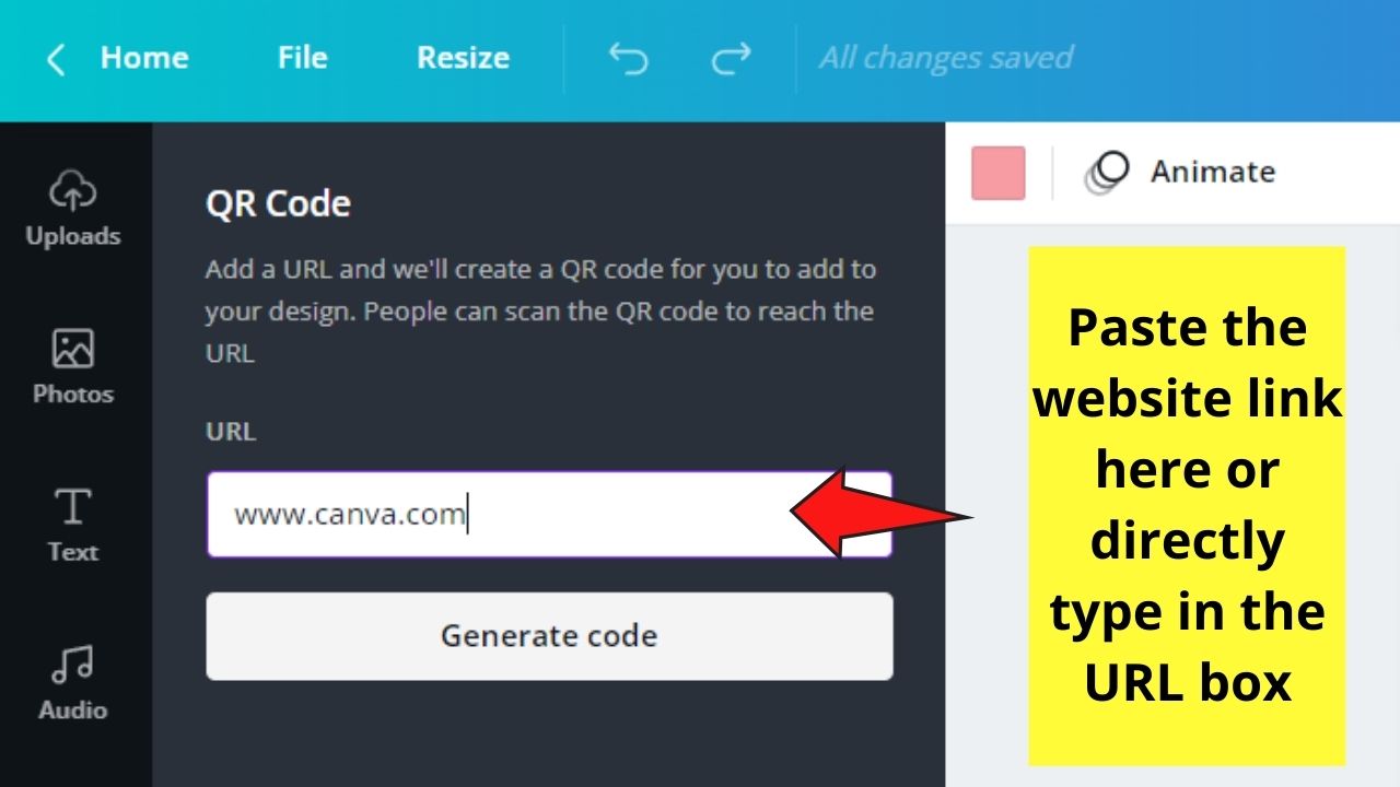 How to Create a QR Code in Canva Step 4.2