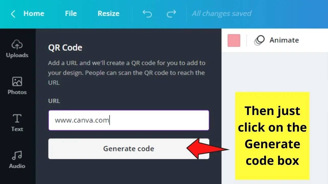 How to Create a QR Code in Canva Step 5.1