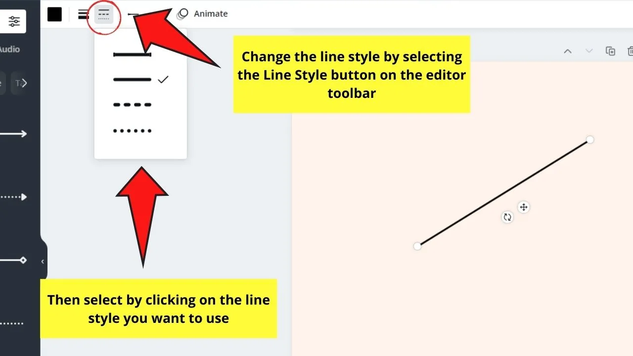 How to Draw a Line in Canva Through the Elements Tab Step 6