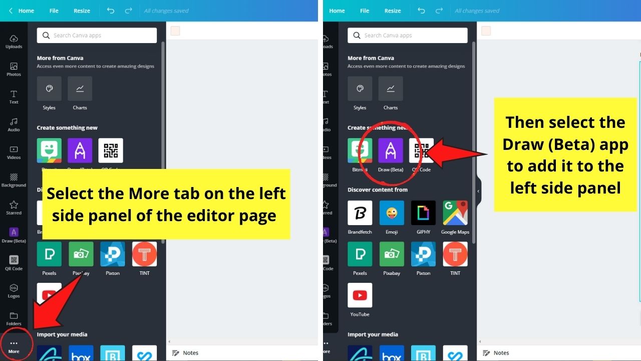 How to Draw a Line in Canva Using the Draw (Beta) App Step 1.2