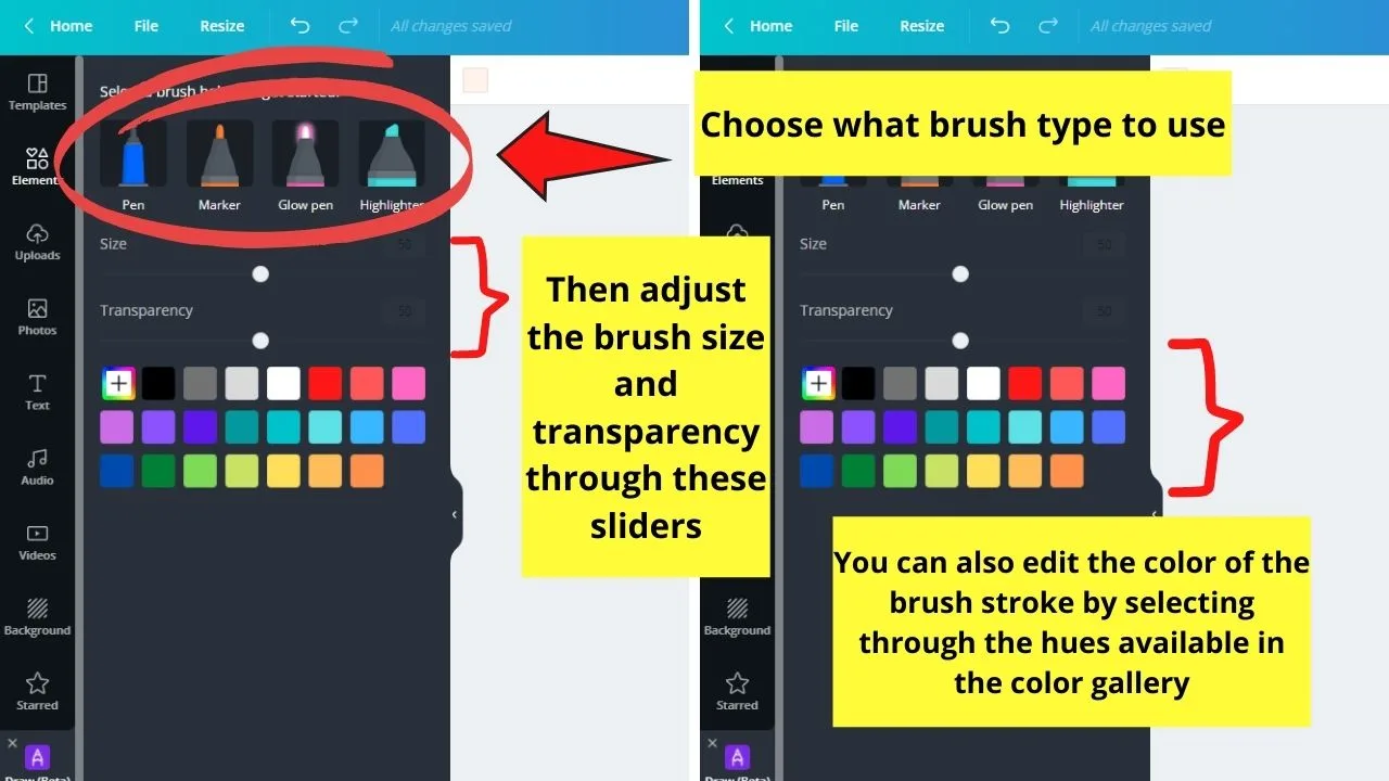 How to Draw a Line in Canva Using the Draw (Beta) App Step 2