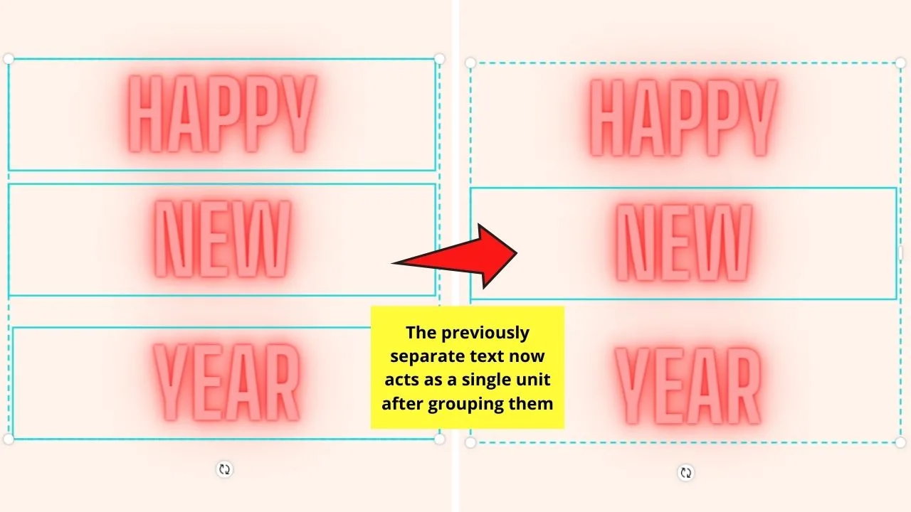 How to Group Text in Canva Step 3.2