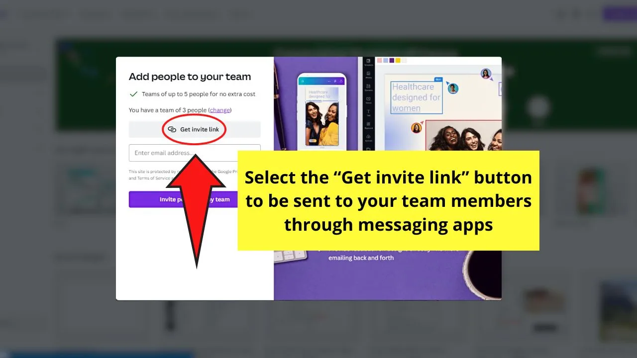 How to Invite New Team Members to Existing Canva Teams Step 2