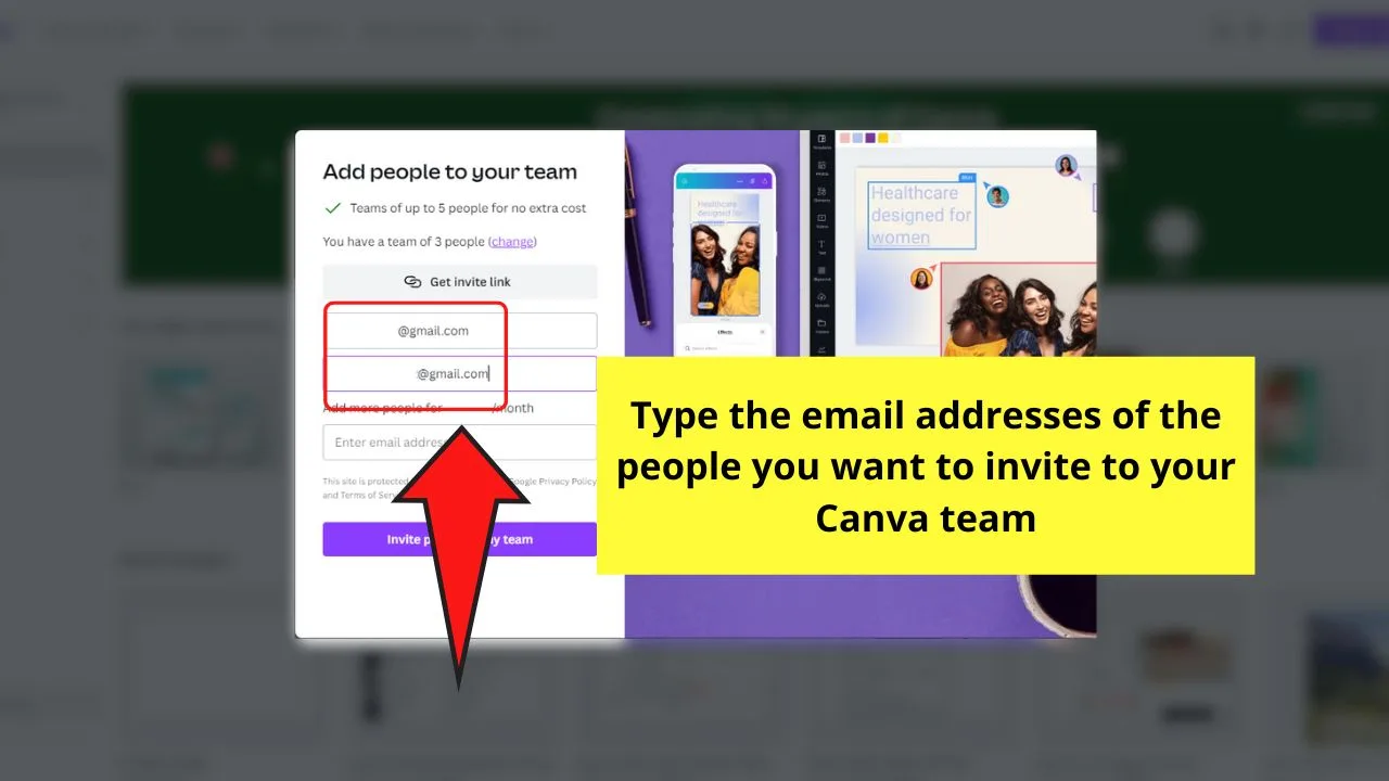 How to Invite New Team Members to Existing Canva Teams Step 2