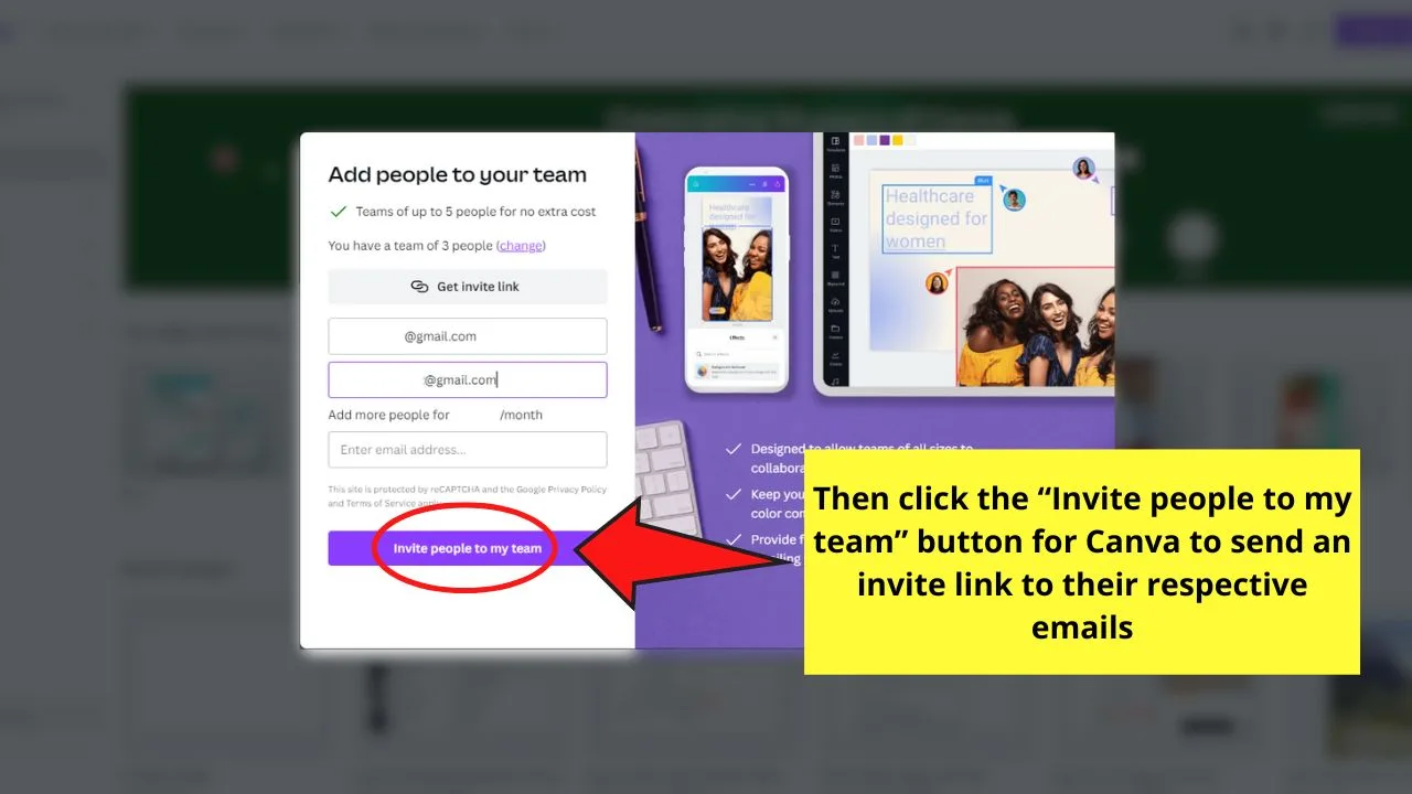 How to Invite New Team Members to Existing Canva Teams Step 3
