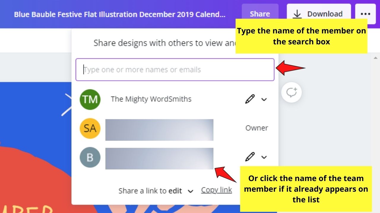 How to Let Others Edit a Canva Design Editor Page Step 2