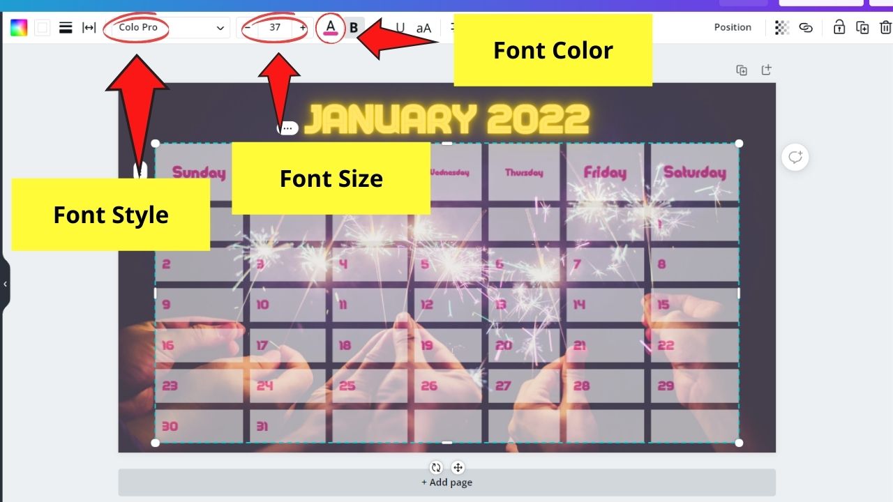 How to Make a Calendar in Canva Using Tables Feature Step 6