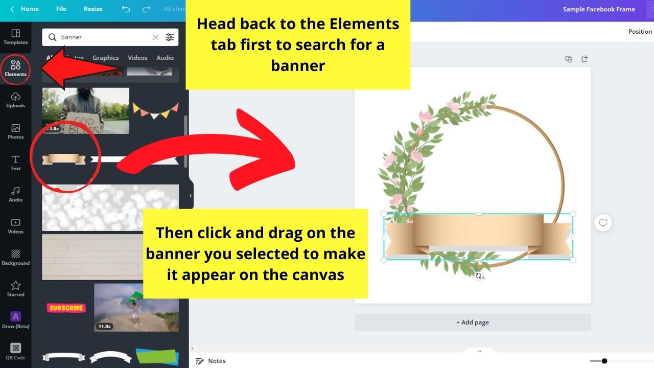 How to Make a Facebook Frame in Canva Step 5.1