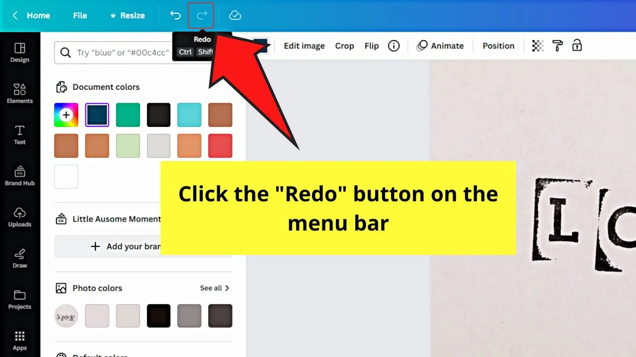 How to Redo Changes in Canva Step 1