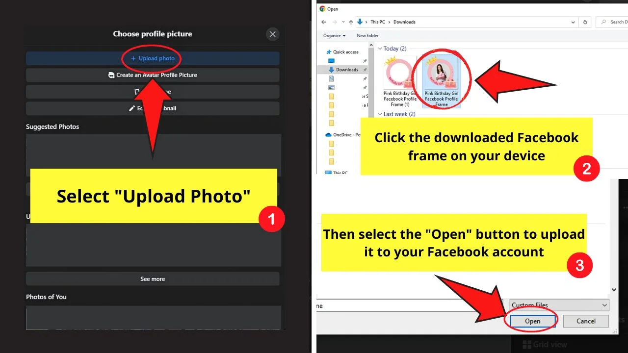 How to Upload Canva-made Facebook Frames to Your Facebook Account Step 2