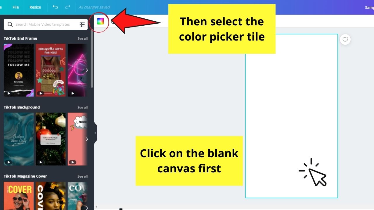 How to Use Canva for Tiktok Creating Tiktok Thumbnails Step 1.1