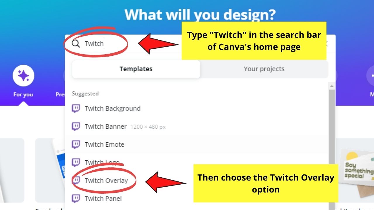 How to Use Canva for Twitch to Create Twitch Overlays Step 1